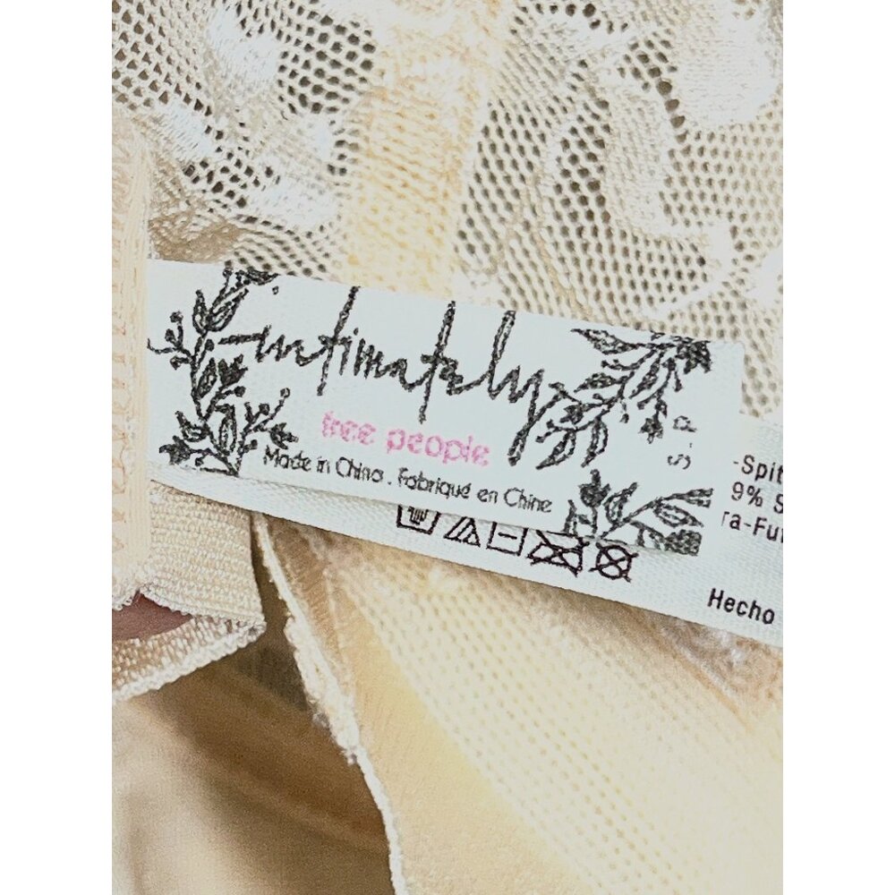 NWOT Intimately Free People Elise Bra Retro Sheer Lace Mesh Beige Nude Womens S - Picture 3 of 9